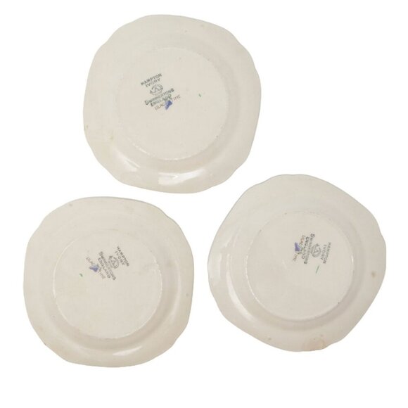Vintage Hampton Ivory Plates  'Lilac Time' Swinnertons England Crinoline Lady x3 - Picture 6 of 11
